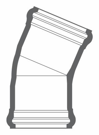 12"x22 1/2D PVC ELBOW CIOD DR18 BxB BLUE BRUTE