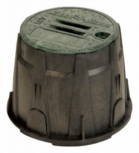 10 Round Black Valve Box with Green Lid