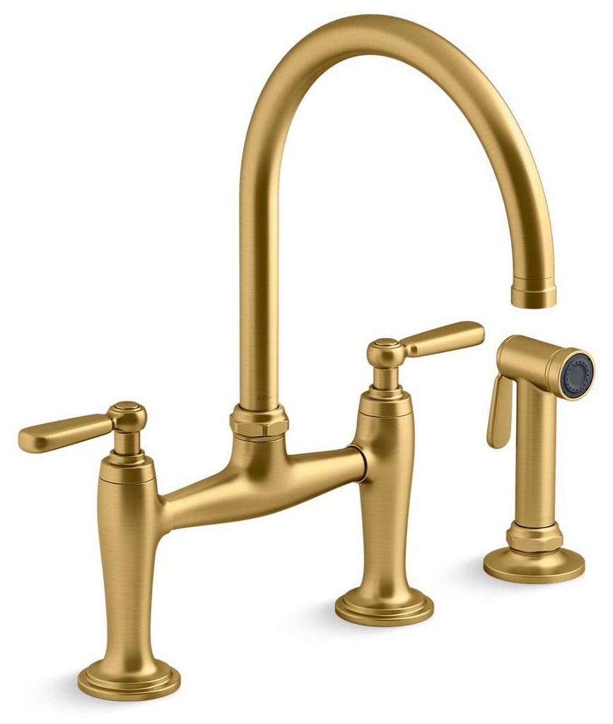 Edalyn by Studio McGee 2-Hole Bridge Kitchen Faucet with Side Spray