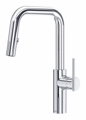 Lateral Kitchen Faucet with Pulldown Spray with U-Spout