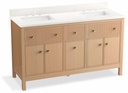 Malin by Studio McGee 60" Bathroom Vanity with 2 Sinks and Quartz Top