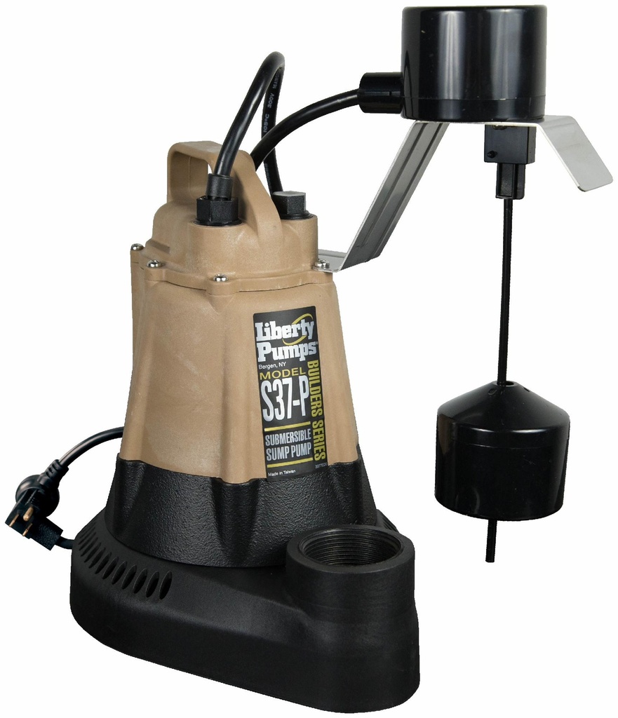 1/3 HP 1-Phase 115V Sump Pump Vertical Float Piggy Back Plug with 10' Cord