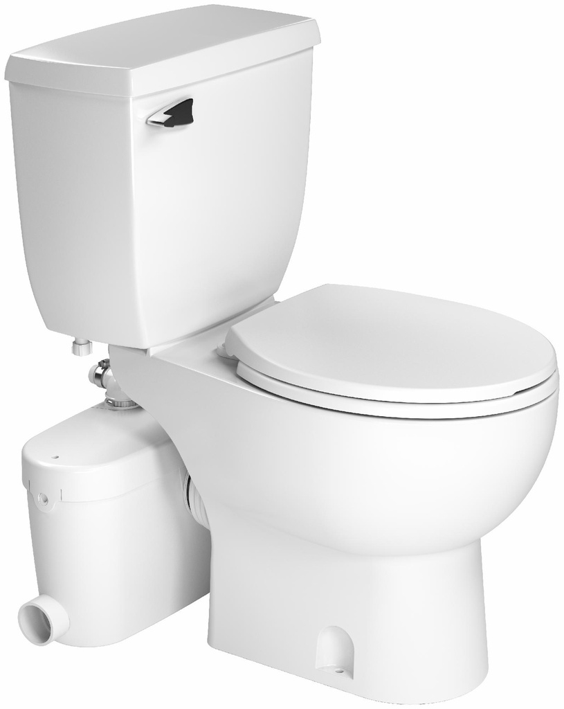 SaniAccess3 Round Toilet Combo with Macerating Pump for Ful Bathroom Application