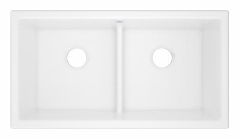 Shaker 33" Double Bowl Undermount Fireclay Kitchen Sink