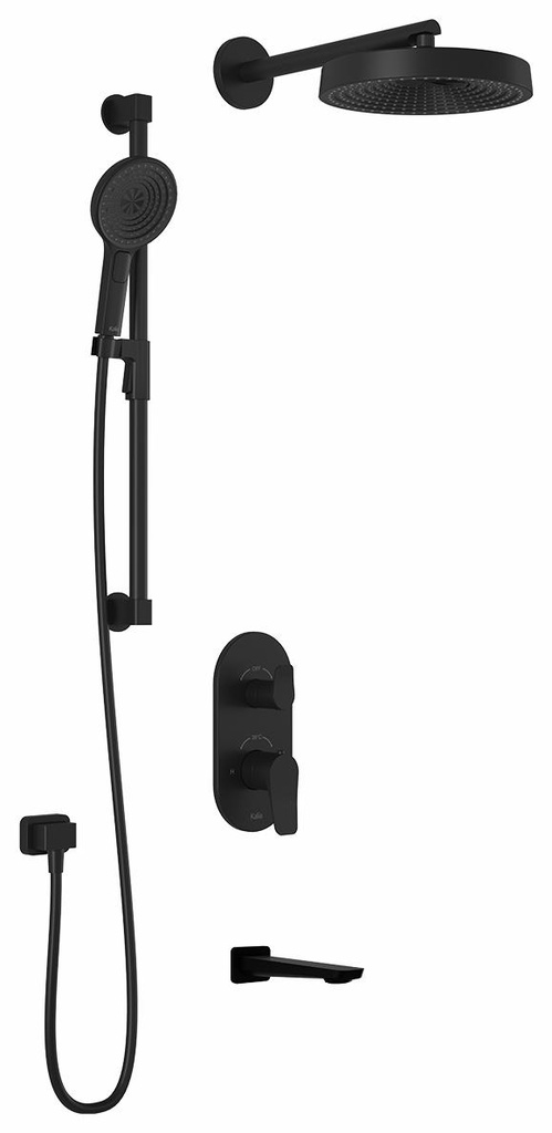 Moroka TD3 Premia Thermostatic Integrated Diverter Shower System with Wall Arm (Less Valve)