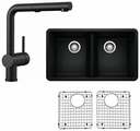 Horizon Undermount Sink with Linus Kitchen Faucet and Sink Grids