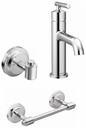 Gibson Single Hole Bathroom Faucet with ISO Robe Hook and Toilet Paper Holder