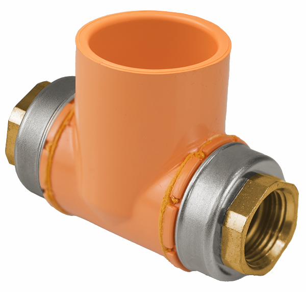 1/2X1 CPVC FlameGuardBack-To-Back Side Wall Tee 1-3/16 LL