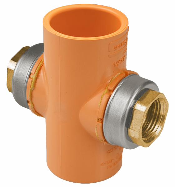 1/2X1 CPVC FlameGuardBack-To-Back Side Wall Cross 1-5/16-LL