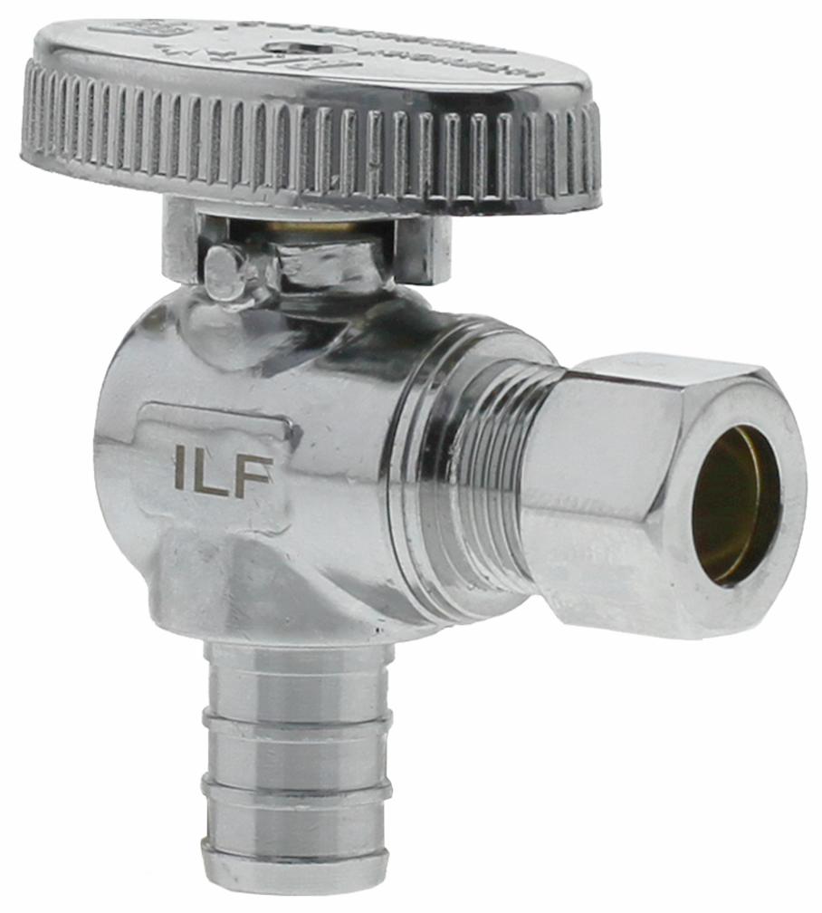 08SVA-05PNL - 'No Lead 1/2"Pex x 3/8"Comp 1/4 Turn, Angle Supply Valve'