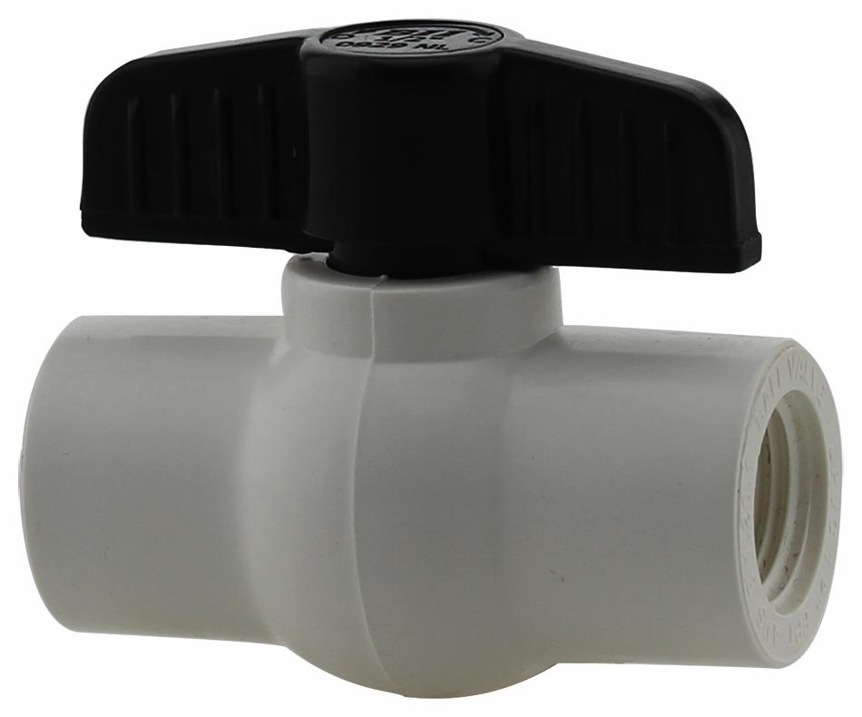 0929-05 - '1/2" FPT PVC Ball Valve Epdm Seat - Epdm Stem O-Ring'