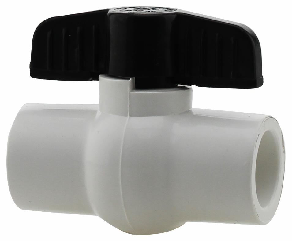 0929S-05 - '1/2" Slip PVC Ball Valve Epdm Seat - Epdm Stem O-Ring'