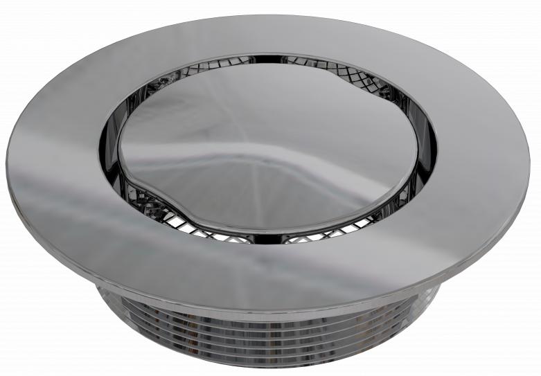 3" Outlet, Flat Round - Chrome Plated