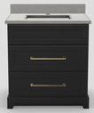 30" Dresser Standard Vanity Modern Shaker with Elegance Handles and 1-Hole Quartz Top