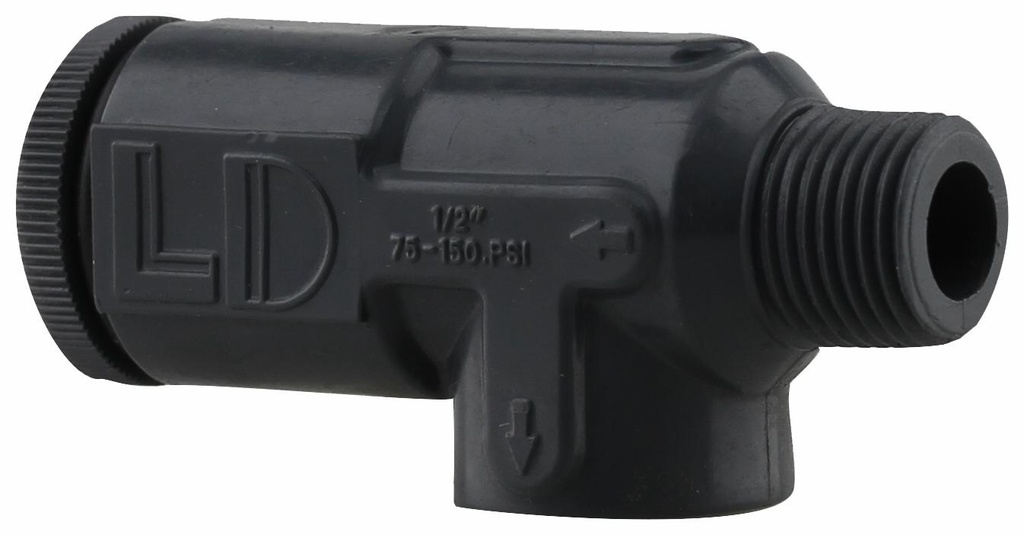 PVCRVN05-75150 - '1/2" PVC Relief Valve @75 Psi'