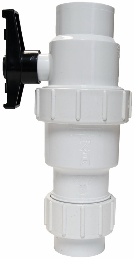 17SCBV-15SU - '1.5" PVC SWNG CHK B.V. SLUxSL SLIP UNION x SLIP'