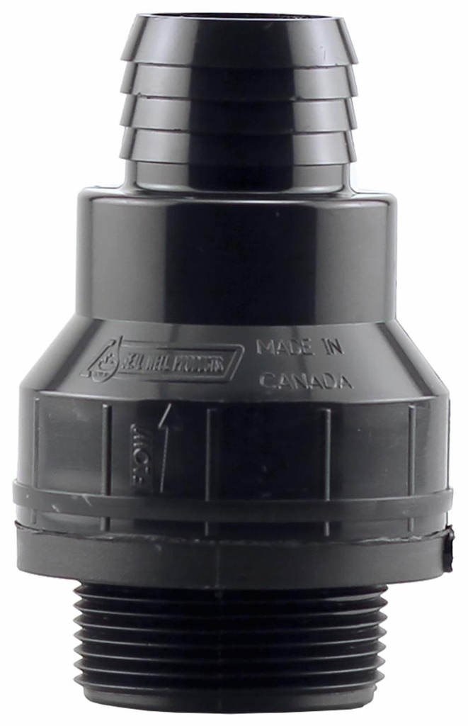 BSC-150-B - 'SPCV - 1-1/2"MPT x 1-1/4"BARB or 1-1/2" SLIP OUTLET'