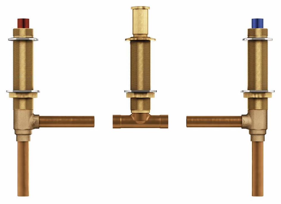 Rough-In For 3-Hole Roman Tub Faucet (Copper Connections - Adjustable)