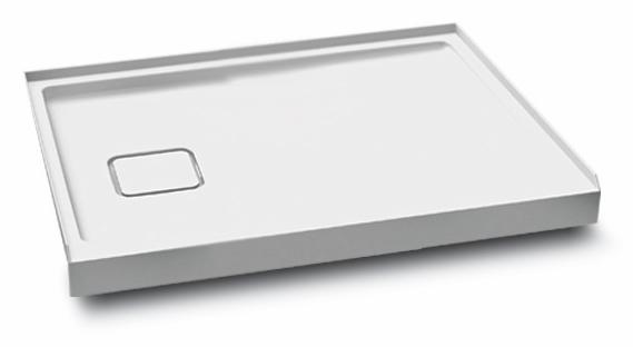 Kover 48x32 Acrylic Shower Base with LH Drain and Integrated Tiling Flange on 3 Sides