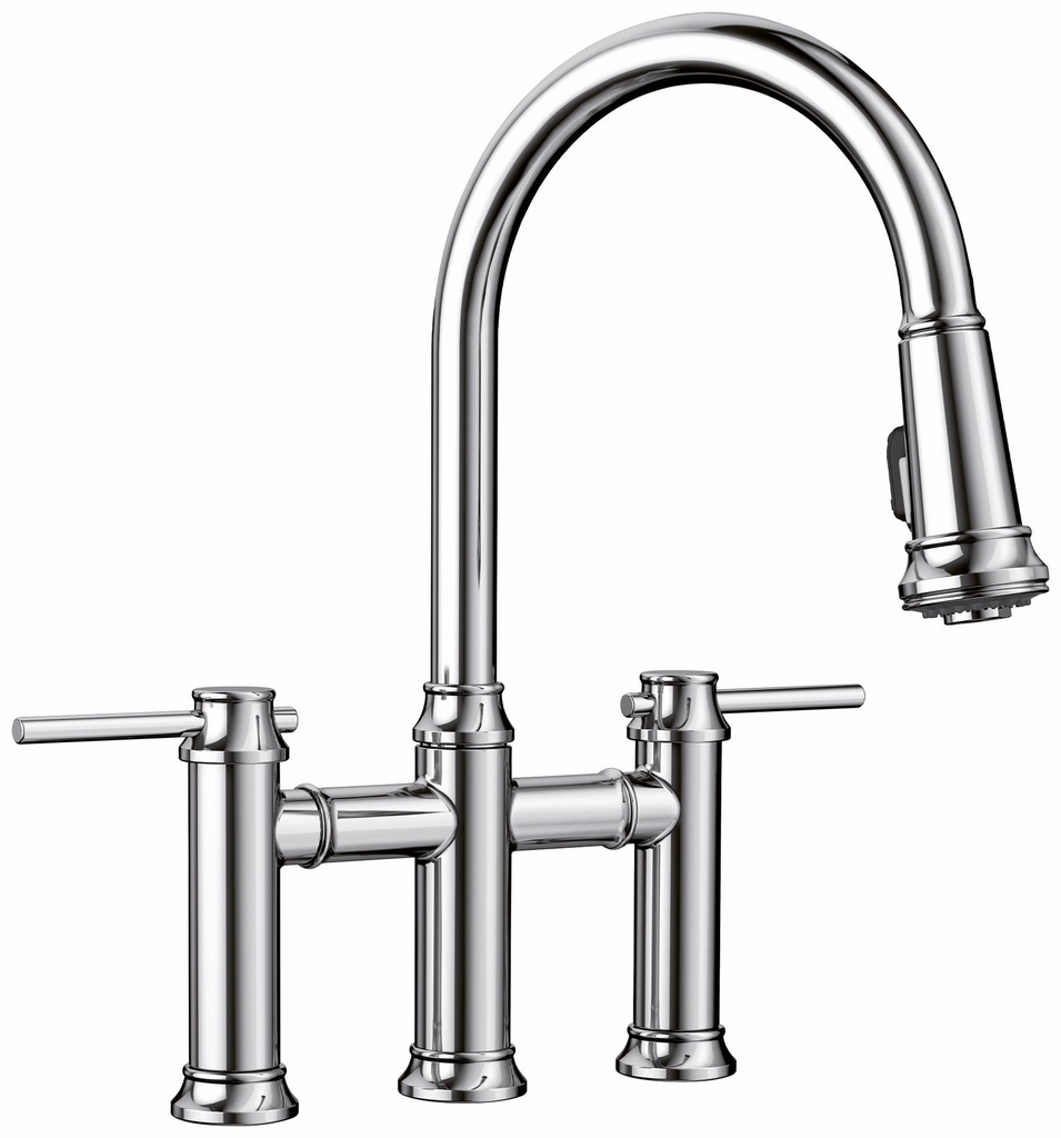 Empressa Bridge Kitchen Faucet with Pulldown Spray