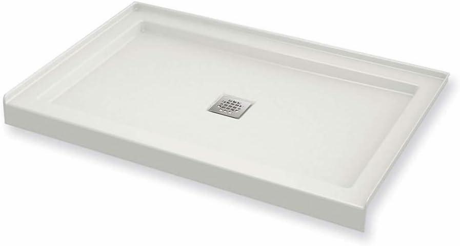 B3Square 6036 Center Drain Alcove Shower Base