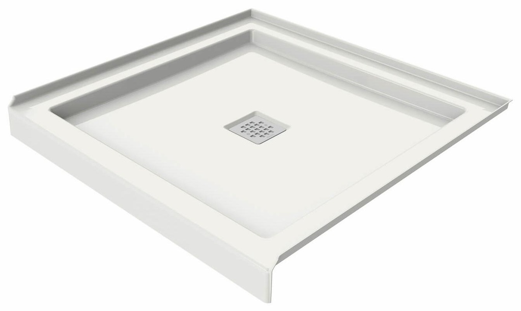 B3Square 3636 Center Drain Alcove Shower Base
