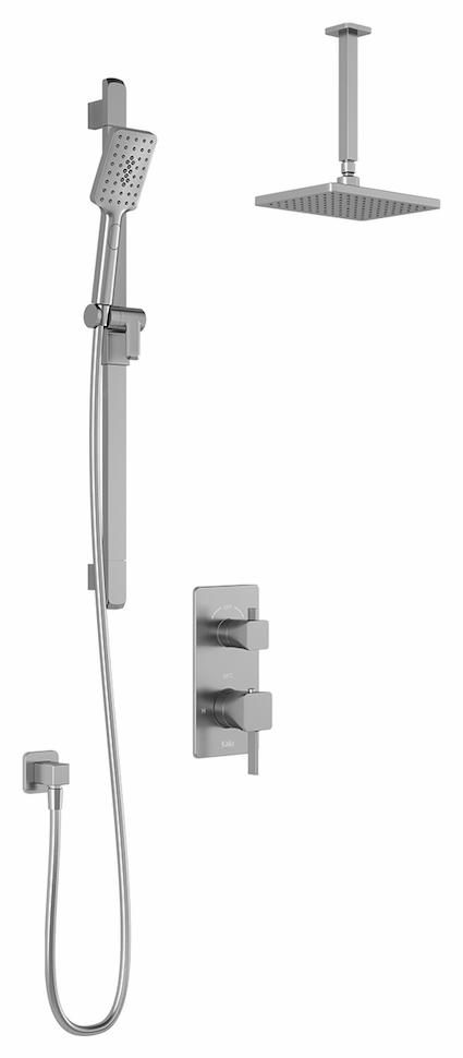 SquareOne TD2 Thermostatic Integrated Diverter Shower System with Vertical Ceiling Arm