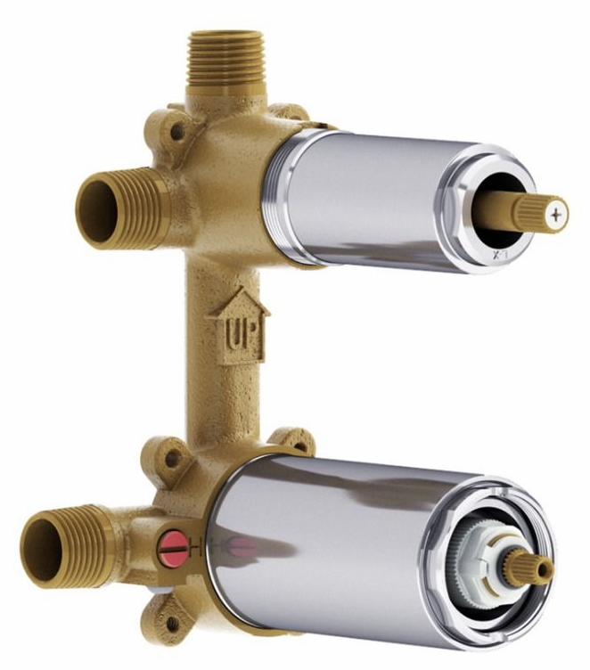 3-Way Aquatonik 1/2" Thermostatic Valve With Diverter