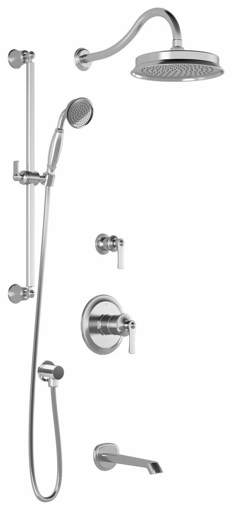 Rustik TD3 Thermostatic Shower System with Wall Arm (less Valves)