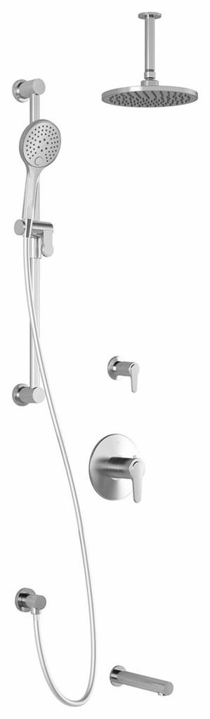 Kontour TD3 Thermostatic Tub and Shower System with Vertical Ceiling Arm