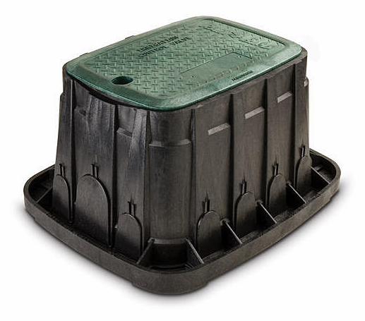 13 x 18 x 6 Standard Black Valve Box Extension with Green Lid