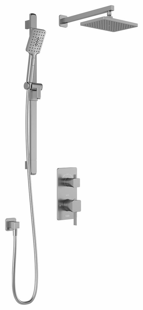 SquareOne TD2 Thermostatic Integrated Diverter Shower System with Wall Arm (less valve)