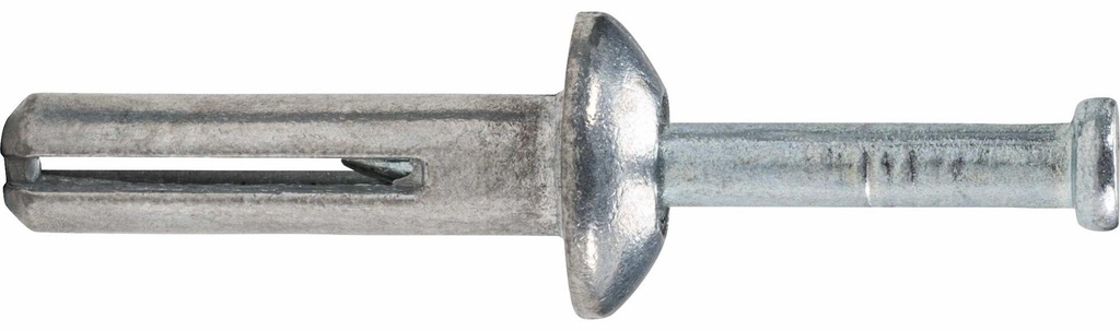 1/4" X 2" Zamac Nailin Hammer Drive Anchor, Mushroom Head (100/Pkg)