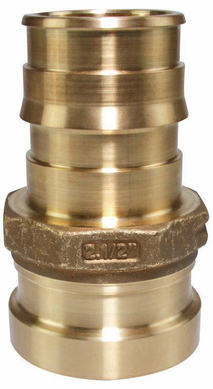 ProPEX LF Brass Copper Press Adapter, 1" PEX x 1" Copper