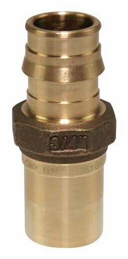 ProPEX LF Brass Copper Press Fitting Adapter, 3/4" PEX x 3/4" Copper