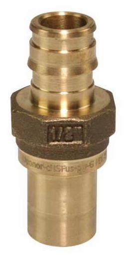 ProPEX LF Brass Copper Press Fitting Adapter, 1/2" PEX x 1/2" Copper