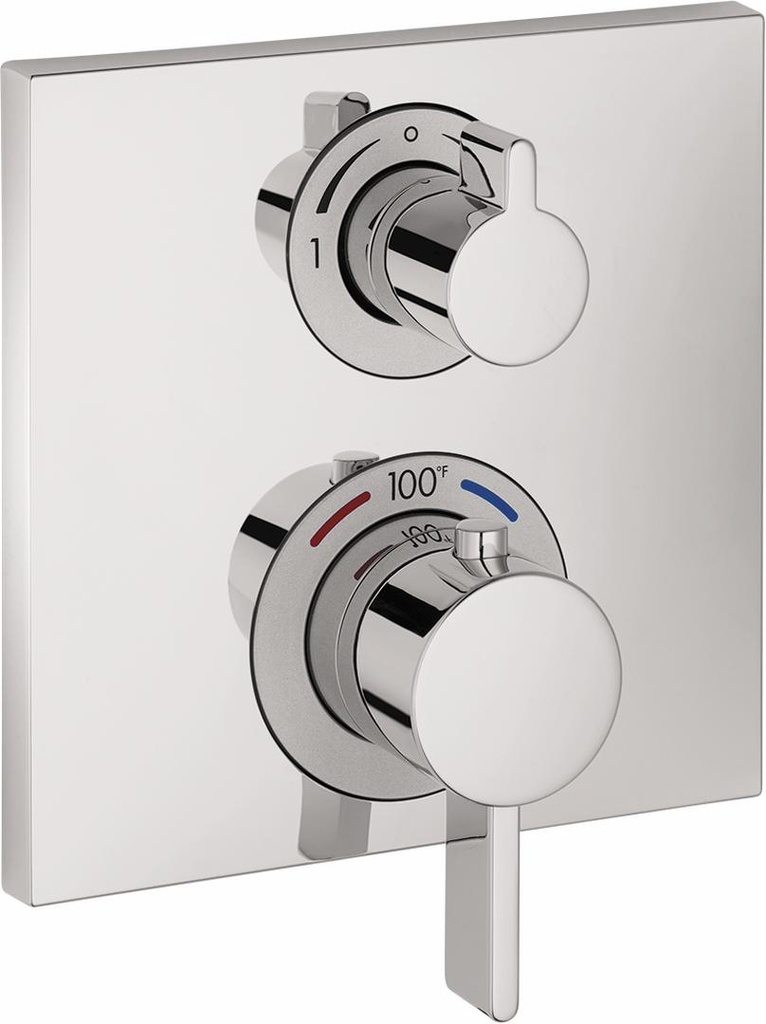 Ecostat Square Thermostatic Valve Trim with Volume Control and Diverter