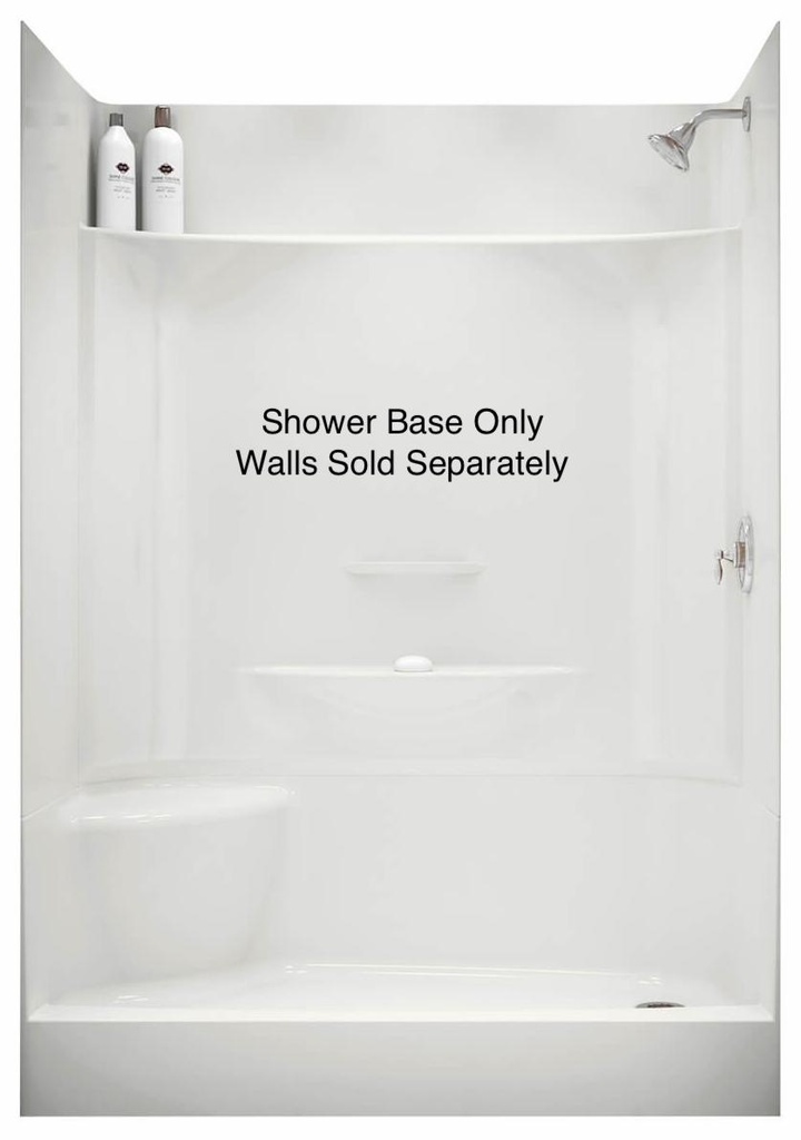 KDS 3060 AFR RH Drain Pinned Shower Base with LH Seat