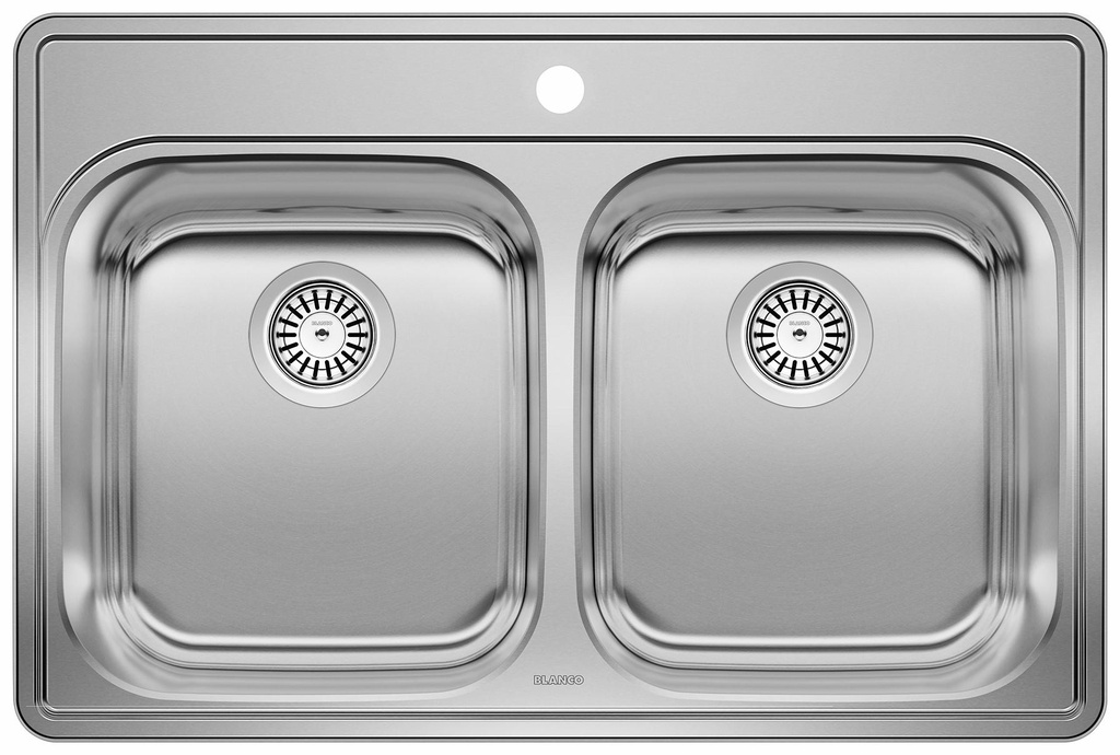 Essential 1-Hole 2 Bowl Drop-In Sink