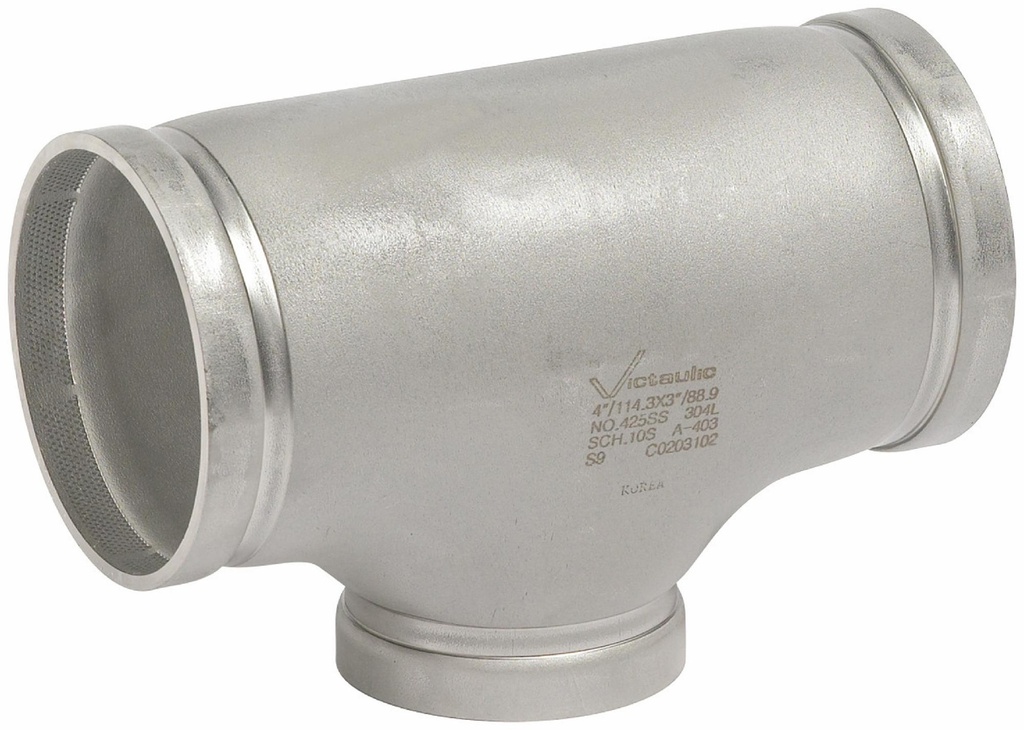 4x4x1 1/2 RD TEE 425 SS      ~ 10S/304L SWSS C/E=5.00       ~