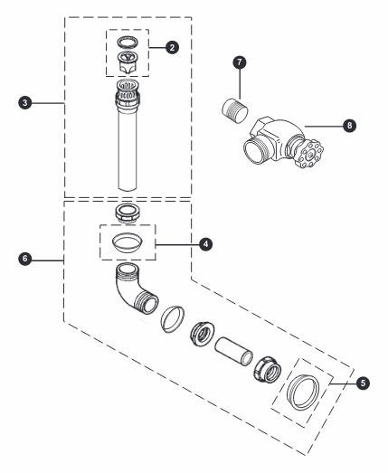 3/4" Flush Valve Accessory Kit Back Spud & RB Finish
