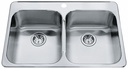Steel Queen 31-1/4" 1-Hole 2 Bowl Drop-In Kitchen Sink