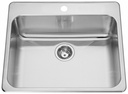 Steel Queen 25-1/4" 1-Hole 1 Bowl Drop-In Kitchen Sink