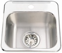 Steel Queen 13-5/8" 1-Hole 1 Bowl Drop-In Bar/Prep Sink