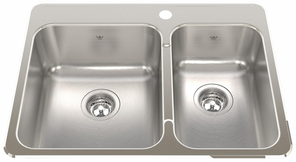 Steel Queen 27-1/4" 1-Hole 1.5 Bowl Drop-In Kitchen Sink