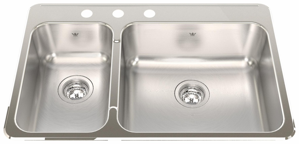 Steel Queen 31-1/4" 3-Hole 1.5 Bowl Drop-In Kitchen Sink