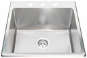 Steel Queen 20-1/8" 3-Hole 1 Bowl Drop-In Kitchen Sink