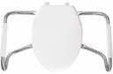 Elongated Open Front Medic-Aid Plastic Toilet Seat with Cover