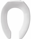 Elongated Open Front Commercial Plastic Toilet Seat with STA-TITE Hinges Less Cover