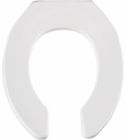 Round Open Front Commercial Plastic Toilet Seat with STA-TITE Hinges Less Cover